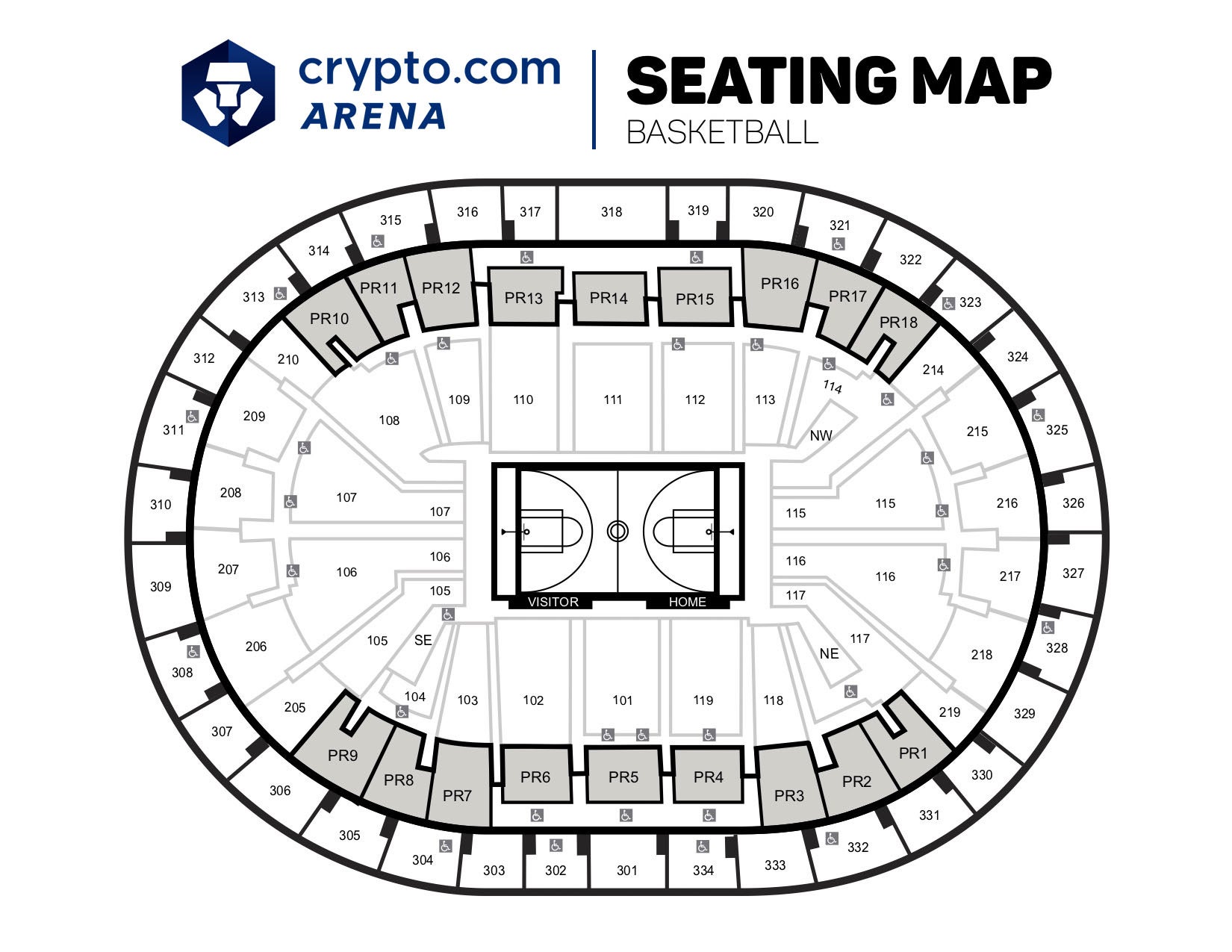crypto arena seating chart lakers